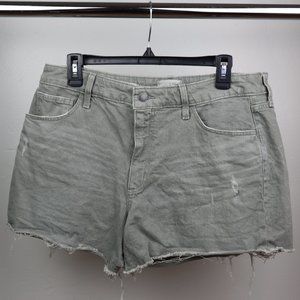 Womens High Rise Vintage Midi Shorts